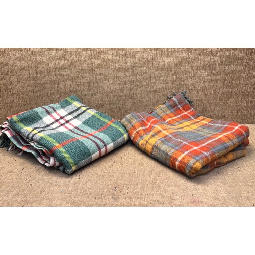 484 - Two quality wool blankets, One Welsh by Valley Mill Flint and one made in Ireland by providence rugs... 