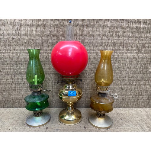 1003 - 3 vintage oil lamps.