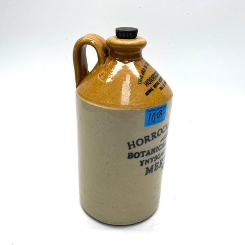 1018 - Horrocks & Sons Botanical Brewers Ynysgau Street Merthyr 1926 earthenware flagon.