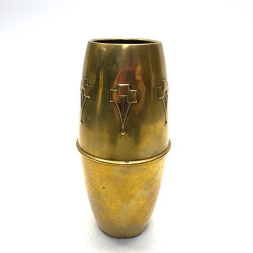 660 - Arts and crafts 1900s brass flower pot.