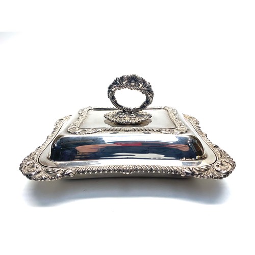 663 - ornate sliver butter serving dish.