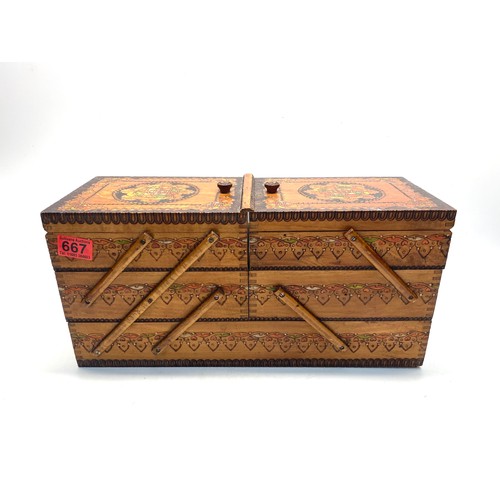 667 - Vintage sewing box.