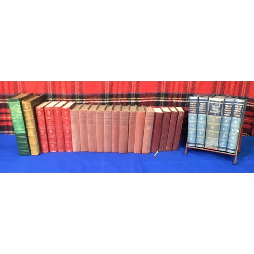 79 - A selection of leather bound books including Sherlock Holmes and H G Wells