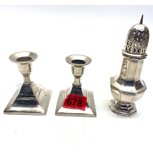 678 - Art deco style candle holders.