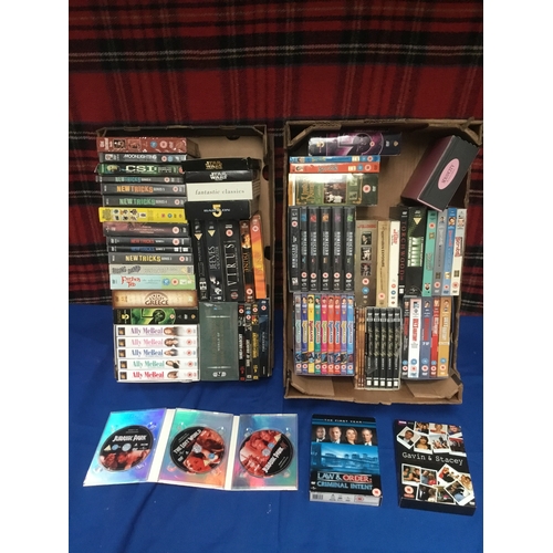 62 - Two boxes of DVD’s all box sets