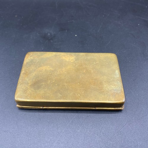 835 - Stunning gold gilt and blue enamel cigarette and match box case given to First class passengers as a... 