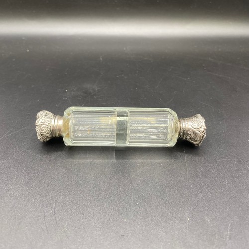 842 - Victorian Silver & Glass Double-Ended Scent Bottle