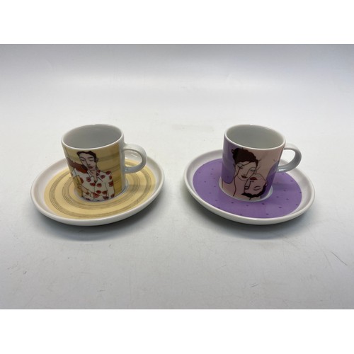 731 - pair of Stefanie harjes cup and saucer sets Arzberg Germany.