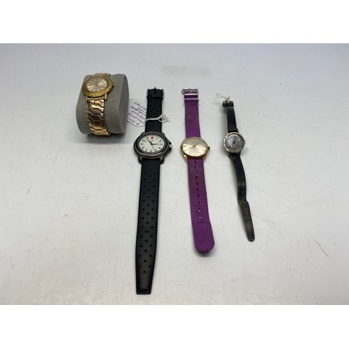 732 - 4 vintage watches including: Swiss Army, Certina and Enicar.