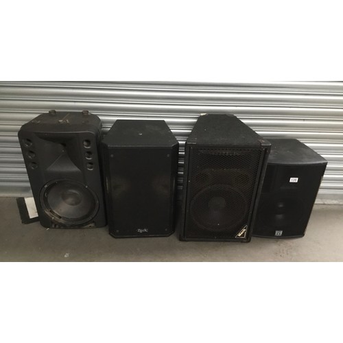 139 - Four DJ disco speakers including Martin, Zeck and Mach