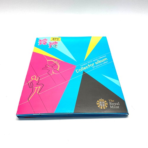 873 - Royal Mint official London 2012 sports collection, coin album uncirculated with 24 coins.