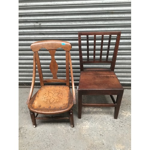 1082 - Oak Hallway chair and a beech nursing chair.