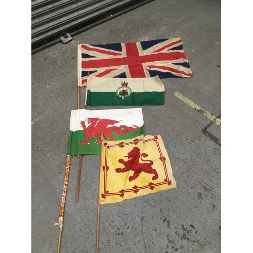 153 - Selection of early flags including a 1953 - 1959, depicting the Royal Badge of Wales after its augme... 