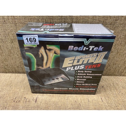 169 - Bodi-tek Sports elite 2 Plus tens muscle machine, (retail packaged in its original plastic cover)