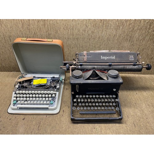 1094 - Two typewriters - one 1920s Imperial & one portable in a case.