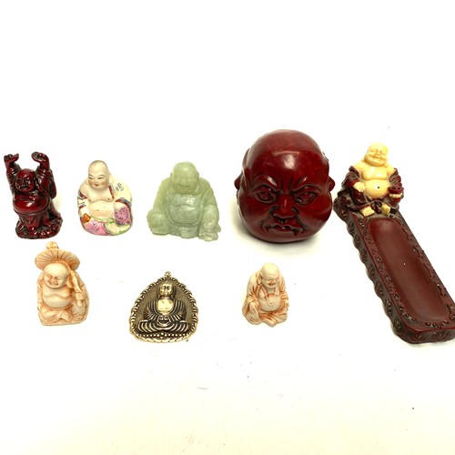 773 - collectable Buddhist items including 4 faced buddha miniature buddhas figures and buddha incense hol... 