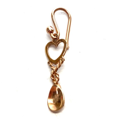 918 - Single Clogau welsh gold spoon earring (easily converted into a charm or pendant) 1g.