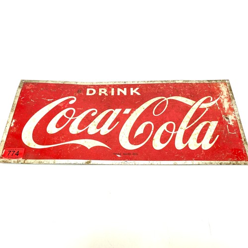 774 - Metal Coca Cola sign 52/23cm.