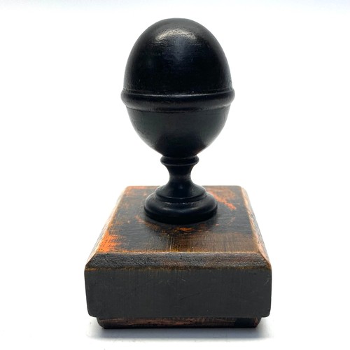 922 - World War Two German SS gestapo ink stamp made of walnut, with a silver shim to the top of the metal... 