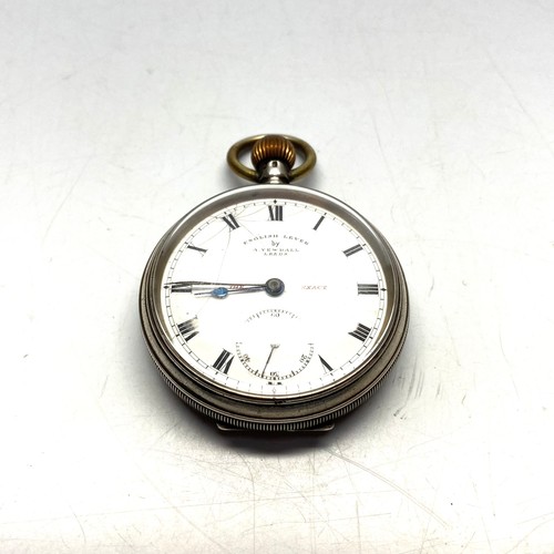 927 - Silver cased English pocket watch by A Yewdall Leeds.