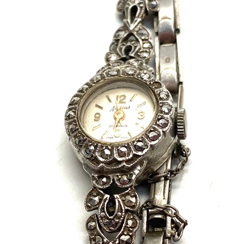 931 - Ladies Accurist sterling silver and Marchese cocktail watch. Hallmarks for Birmingham 1962 by Yapp a... 