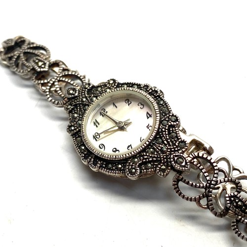 932 - Sterling silver past times ladies cocktail watch.