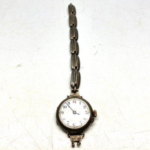 782A - Red 12 Transitional sterling silver military/ trench watch. Hallmarks for London 1912 by Stockwell &... 