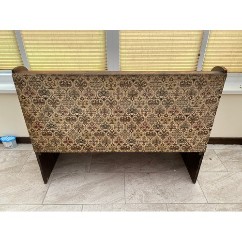 1107 - Vintage settle with upholstered seat 122cm