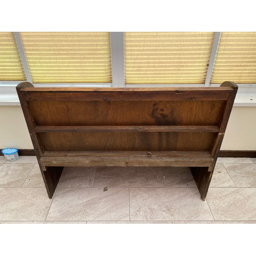 1106 - Vintage settle with upholstered seat 122cm