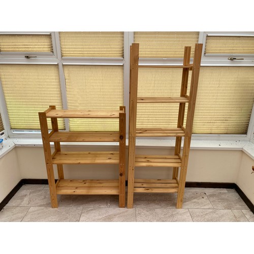 210 - Two pine storage racks