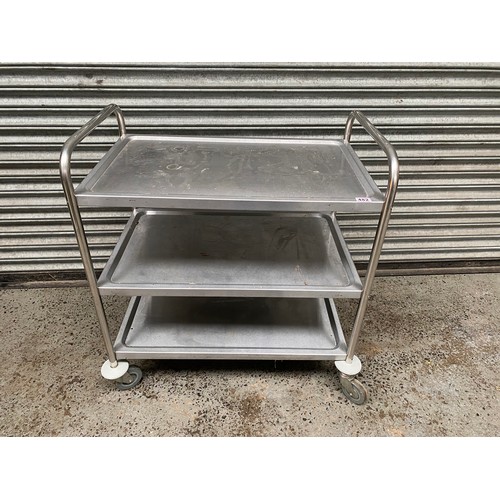 482 - Commercial wheeled catering trolley stainless steel