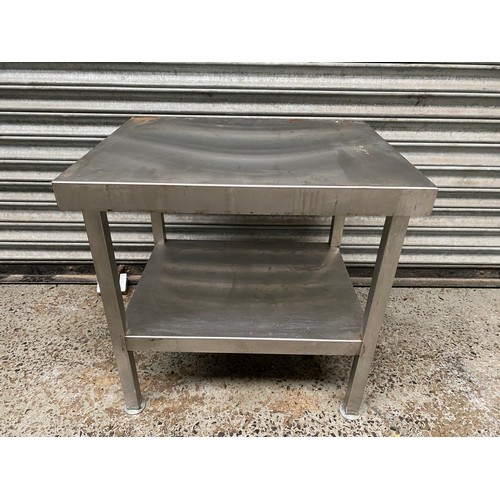 488 - Small stainless steel catering table 60cm x 46cm x 58cm