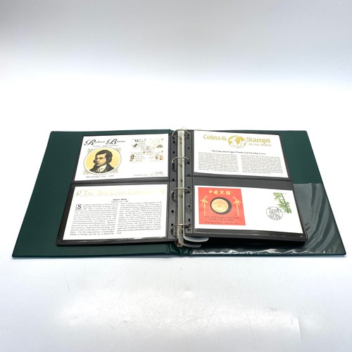 935 - Large collection of world coins and first day covers in a folder.