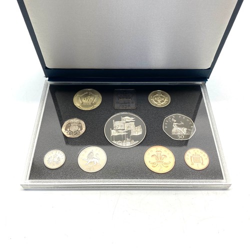 941 - 1996 UK Royal Mint Proof Coin Collection 9 Coin Year Set In Blue Case includes £5 with COA.