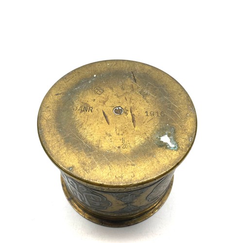 783A - WW1 trench art shell humidor, Damascus 1918.