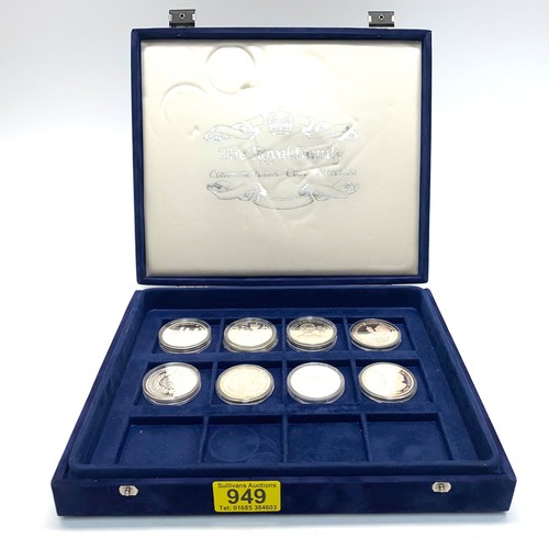 949 - Eight 1oz silver proof coins from varying collections mostly The Royal Family Coin collections.