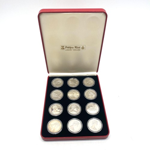 959 - Pobjoy mint1993 Kings and Queens of England silver crown coin set comprising of twelve 1oz coins.