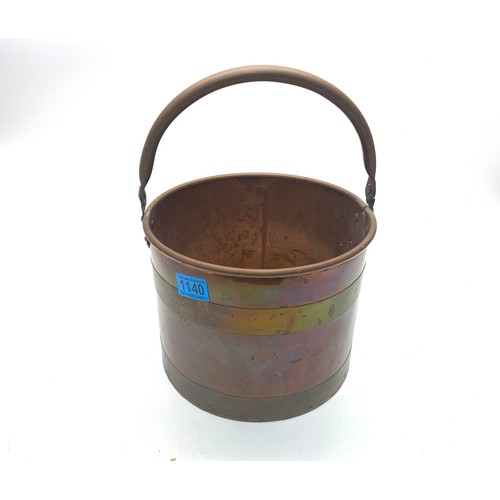 1140 - Copper and brass coal bucket