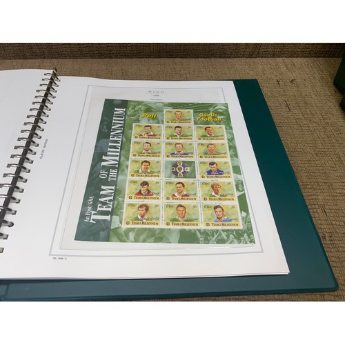 787 - Three Marini deluxe stamp collection folder with various stamps and booklets from Ireland/Eire.