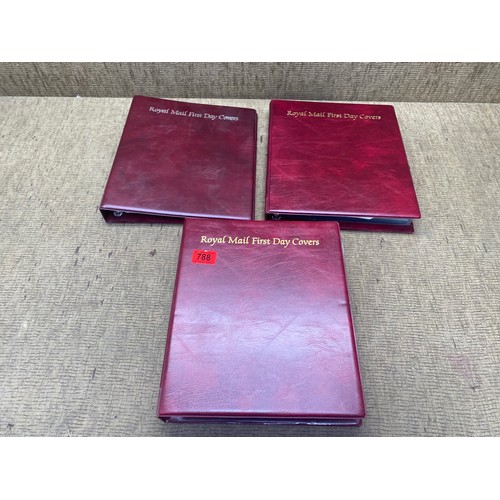 788 - Three folders of Royal Mail first day covers.