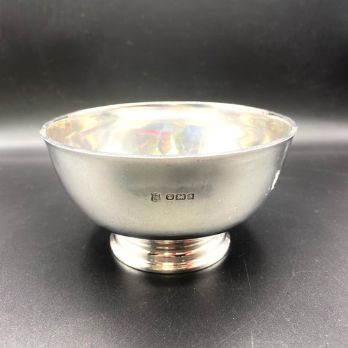 802 - Maplin and Webb sterling silver bowl 10cm wide. Hallmarks for Sheffield 1917 Thomas Bradbury & Sons ... 