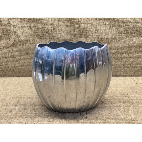 409 - Decorative chromed vase.