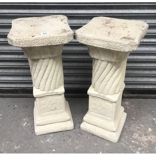 63 - A pair of concrete pillars from the Stone Studio