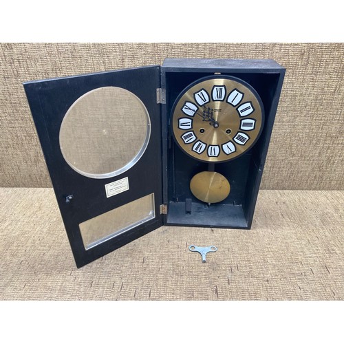 1040 - Polish wall clock with pendulum and key Predom Metron