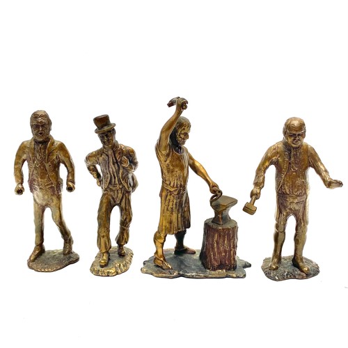 650 - selection of brass figures including vintage royal Hampshire art foundry figure.