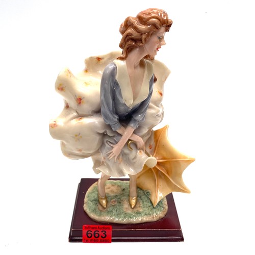 663 - Resin figure of a lady, possibly by Giuseppe Armani.