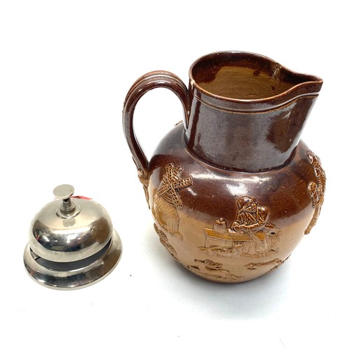 675 - Stainless steel reception bell and Dolton and Lambeth ceramic jug.