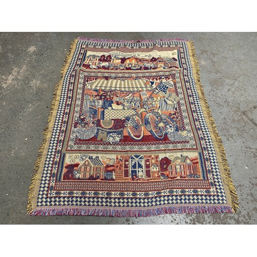 416 - Stunning American-styled woven rug/wall rug.