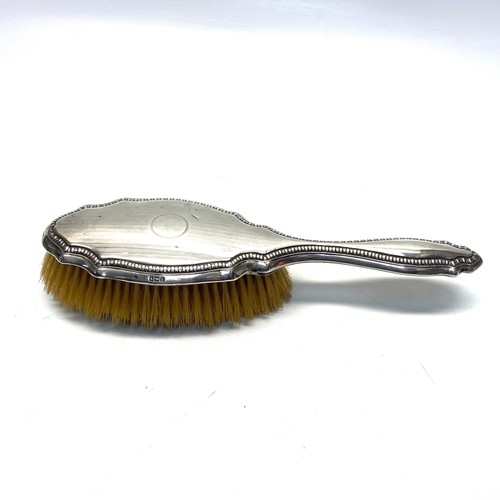 682 - Edwardian sliver backed hairbrush Birmingham.