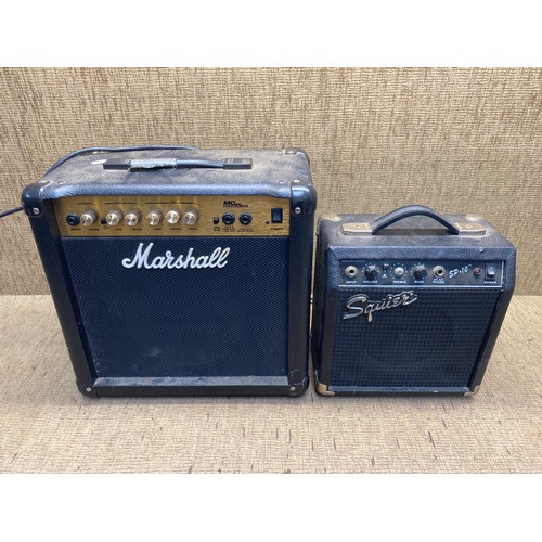 137 - Squier sp10 and a Marshall mg15cd amplifiers.